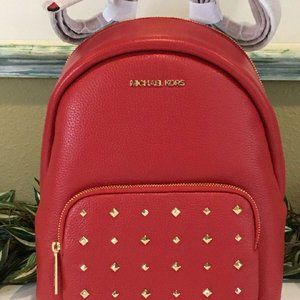 Michael Kors Red Leather Backpack